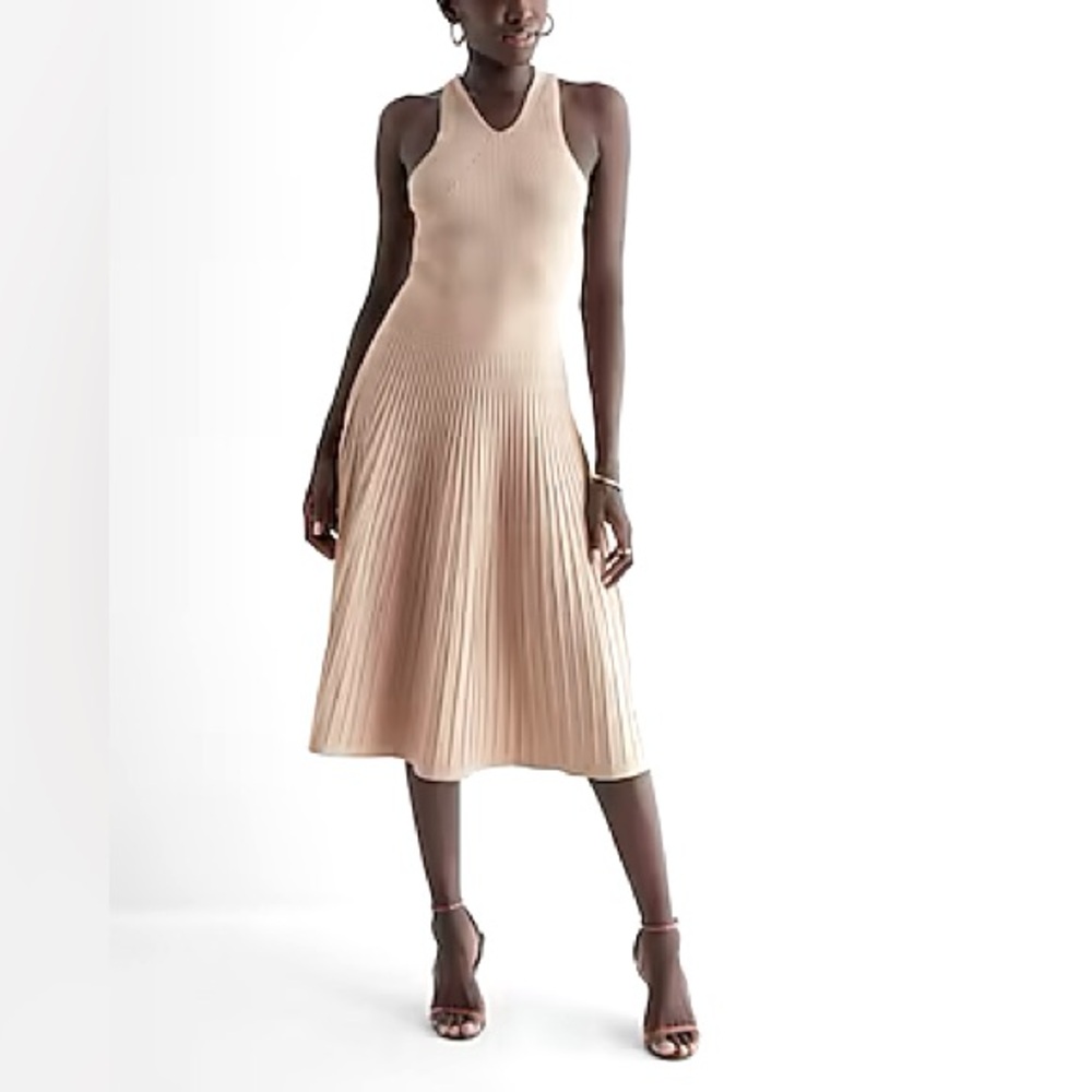 NWT Express Pleated Midi Sweater Dress Size XS